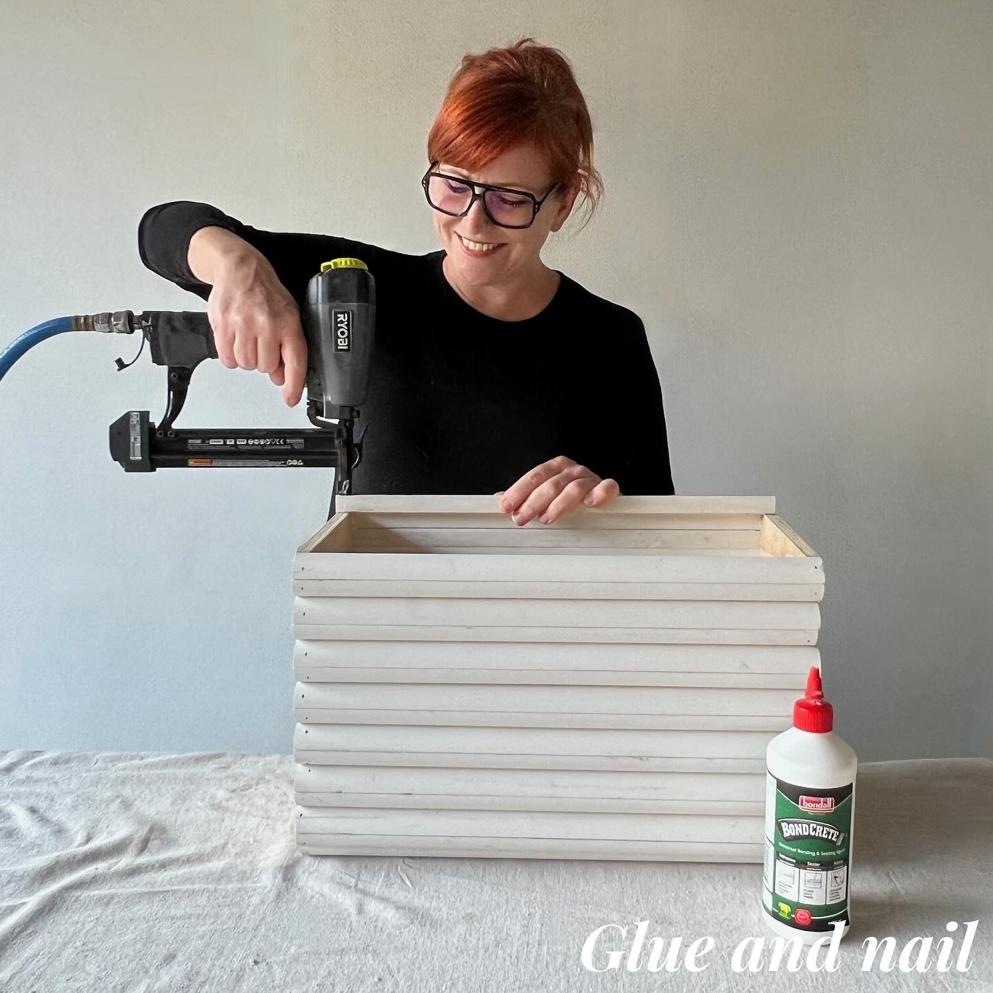 Want to whip up a cute scalloped table like this one? ⁠
Swipe to see how I used porta_timber quad moulding and a ryobiau nail gun with bondall.au woodworking adhesive.
Yours could be any size, just check the moulding fits along the edges before cutting the base and top.⁠ 
🪚 I also made a pink terrazzo table! Click through my link in profile for the DIY instructions.⁠
⁠
⁠