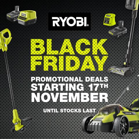 BLACK FRIDAY PROMOTIONAL DEALS! 💚 

Grab these RYOBI Black Friday Promotional Deals at Bunnings Warehouse from November 17th. Available only while stocks last! Don't wait!
#blackfriday #ryobimade #ryobi