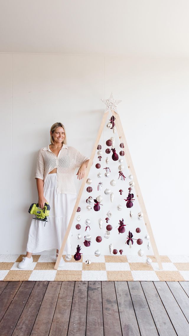 DIY Ladder Christmas Tree 🎄Let’s give this beautiful Christmas Tree the moment it deserves - wow, just wow! As you know I love making alternative Christmas trees using wood and this year I decided to make a DIY Ladder Christmas Tree for Jason’s classroom and show you how easy it is with my favourite ryobiau ONE+ power tools by my side. I also made a collection of DIY Baubles, which I hung using fishing line to give the illusion that the baubles are floating in the air. The final touch was a thrifted star and that’s it! 

I am so happy! This tree looks absolutely gorgeous and I love that you can truly make it your own by staining or painting the wood, and changing the colours of the decorations to suit your own festive style. Tap the link in my bio for the tutorial and the RYOBI ONE+ range is available from Bunnings Warehouse In-store, Online or through Click and Collect. Merry Christmas! 

#ryobimade #ryobi #ryobiau #ad #diychristmastree #diywoodenchristmastree #diychristmas #diychristmasdecorations #christmas #christmastree #christmasdecorations #diychristmastreeidea #diybaubles #diyladderchristmastree #diyladder