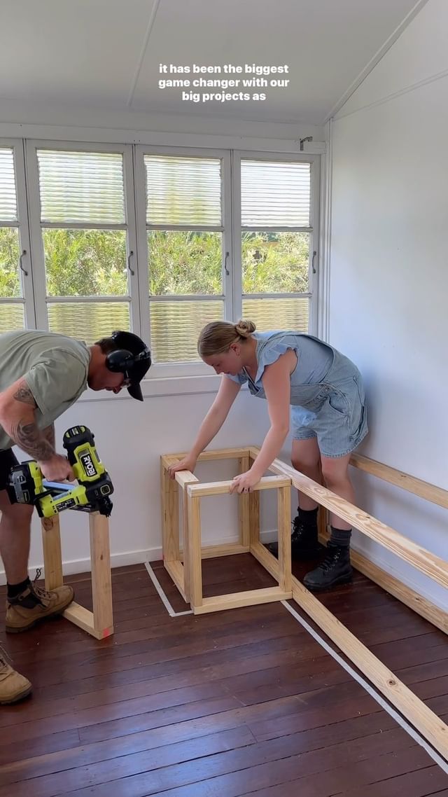 JUST FINISHED!! Our first Reno room is underway and we’ve just finished the library nook with ryobiau !! Can’t wait to get cozy in the sunroom with a book and watch the sunset 📚🏠 #ryobimade #ad