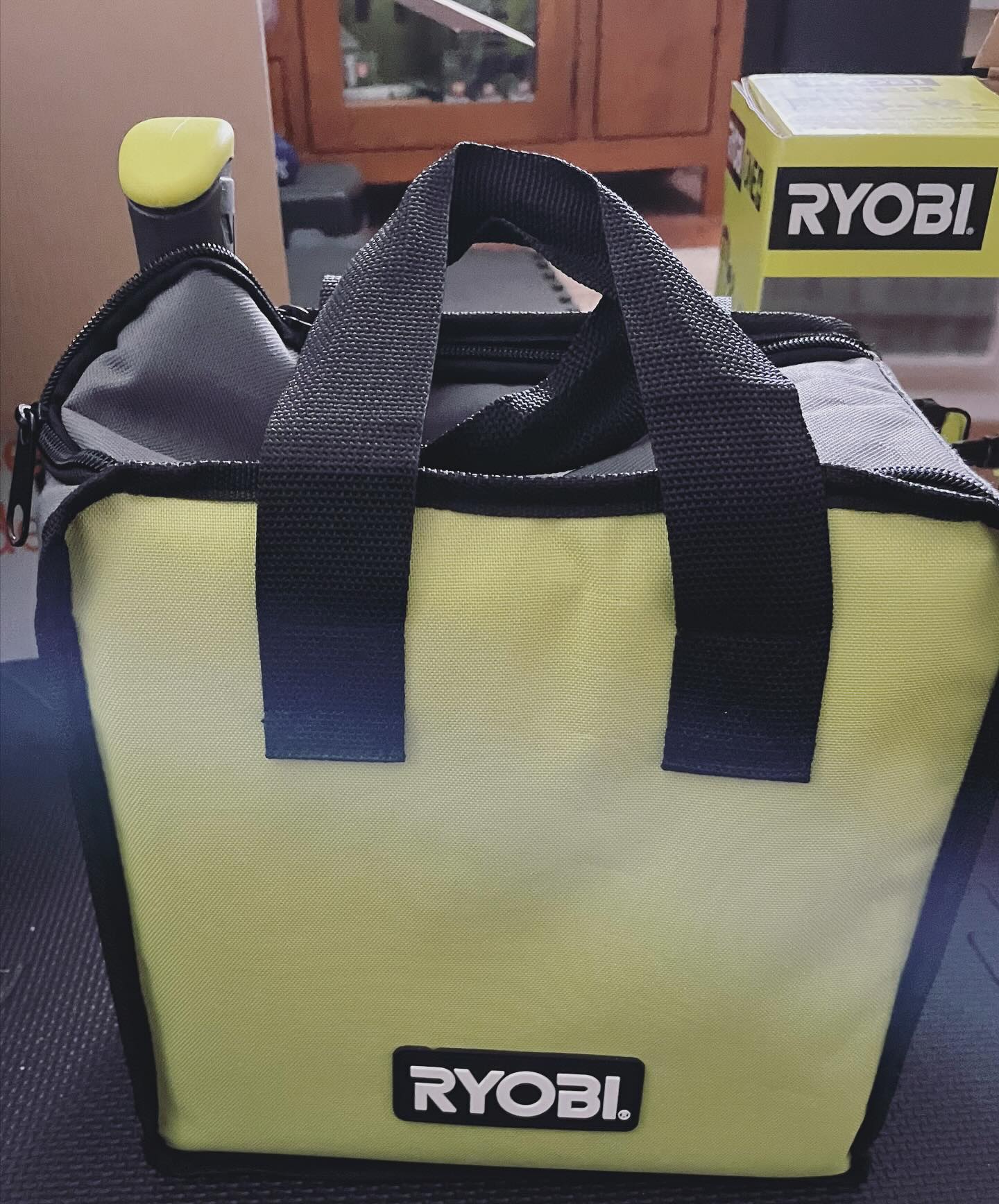 Needed to get a drill, so I can (fingers crossed) fix some stuff around the house.
bunnings supplied me with a kit of all the things, meaning I may have to give Trevor back his tools….
ryobiau #allthetools #ryobioneplus 

Only gripe is, in supplying a storage bag, you’d think it’d be set up to actually hold things nicely. 
Two things currently not in the bag are the battery and charger.
I’m just saying: if you made it so the bag was properly designed to hold all the pretty things, you wouldn’t have needed all the packaging. #somethingfortheredesign