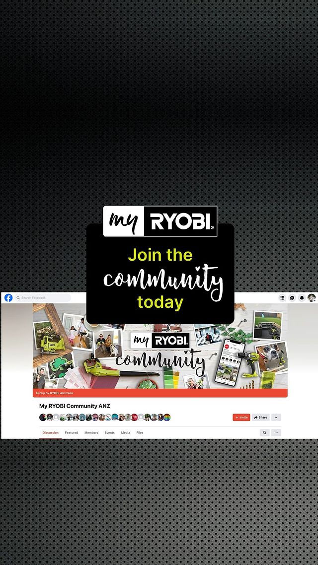 Are you a #RYOBIfan? We have a Facebook group you need to know about 👀

Join the My RYOBI Facebook Community Group to connect with like-minded RYOBI fans, stay up to date with new product releases, engage in exclusive competitions, and more! 

Head to the link in our bio now to join.

#RYOBIau #batterypowered #RYOBImade #RYOBIpowertools #communitygroup